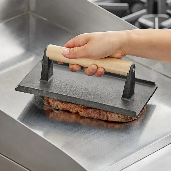 Cast Iron Steak Press &amp; Weight (9" x 5")