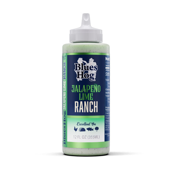 Blues Hog Jalapeño Lime Ranch Sauce, 12 oz – Creamy & Zesty Dressing, Perfect for Grilling, Tacos, Salads & Dipping, All-Natural, No High Fructose Corn Syrup, Gluten-Free, Made in the USA
