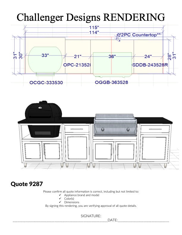 Challenger Designs Custom Outdoor Kitchen Island Quote 9287 Chris Persinger