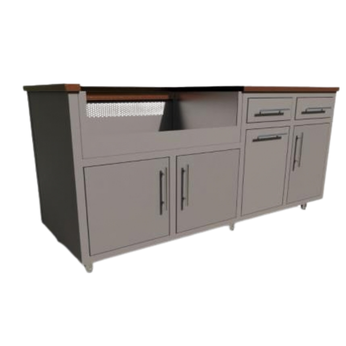Challenger Designs Coastal Series 67.25 GWDD Cappuccino w/ Textured Black Top / Shaker Door