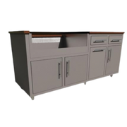 Challenger Designs Coastal Series 67.25 GWDD Cappuccino w/ Textured Black Top / Shaker Door