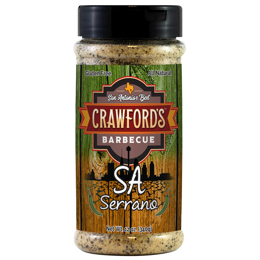 Crawford's Barbeque SA Serrano Rub - Gluten-Free Spicy All-Purpose BBQ Seasoning