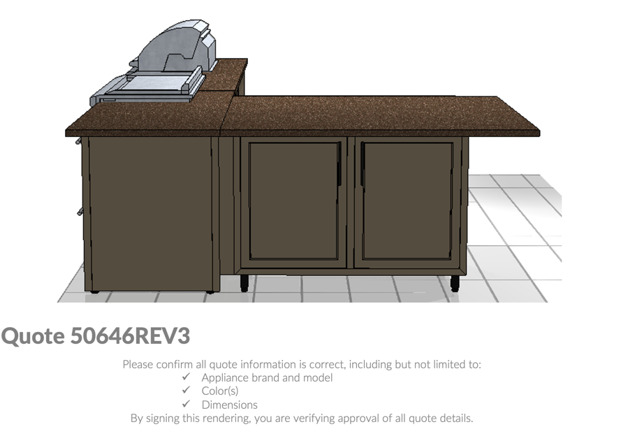Challenger Custom Outdoor Kitchen Quote 50646REV3 Kyle Haulotte Project