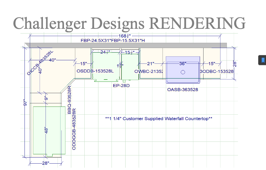 Challenger Custom Outdoor Kitchen Quote 50952g Matt Laura Craig Project