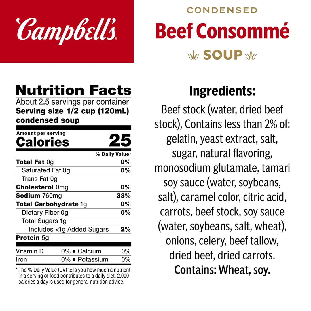 Campbell's Condensed Beef Consomme Soup 10.5 oz Can