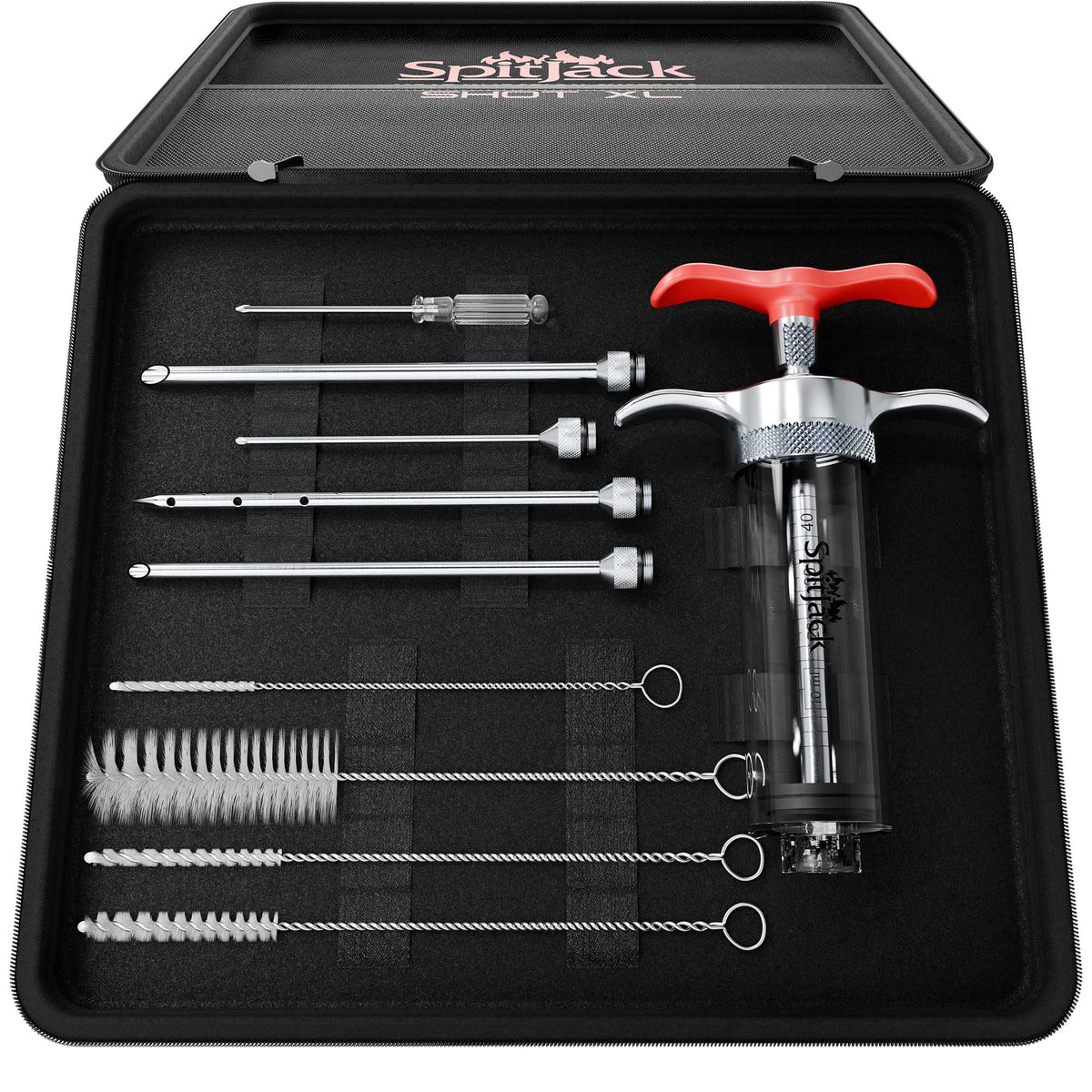 SpitJack SHOT XL Meat Injector Kit with Deluxe Case and Four Needles, view 2