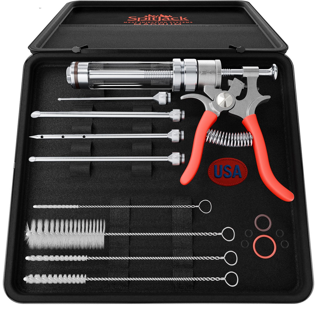 SpitJack Magnum Meat Injector Gun - Complete Kit (4 Needles) w/ Case