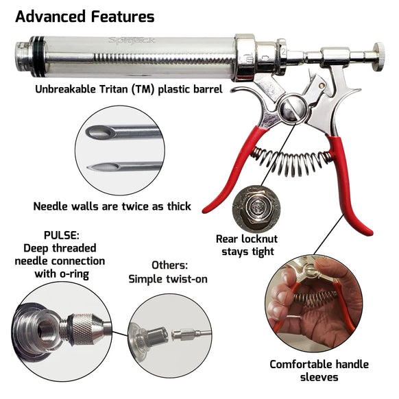 SpitJack PULSE Meat Injector Kit with Deluxe Case and Four Needles