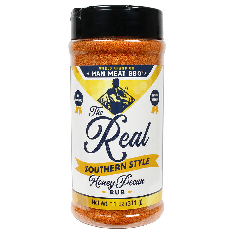 Man Meat Honey Pecan Rub – 11 oz BBQ seasoning for pork and poultry
