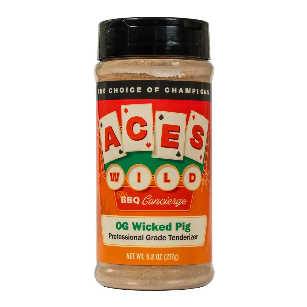 Aces Wild OG Wicked Pig Marinade, professional grade meat tenderizer for tenderizing.