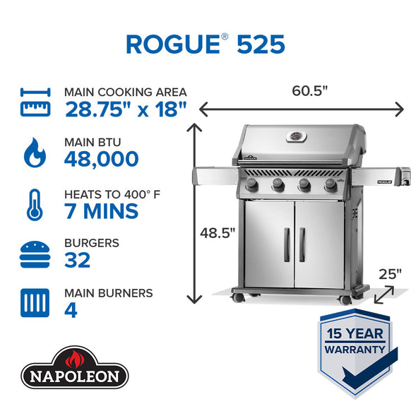 Napoleon Grills Rogue® 525 Gas Grill - Stainless Steel