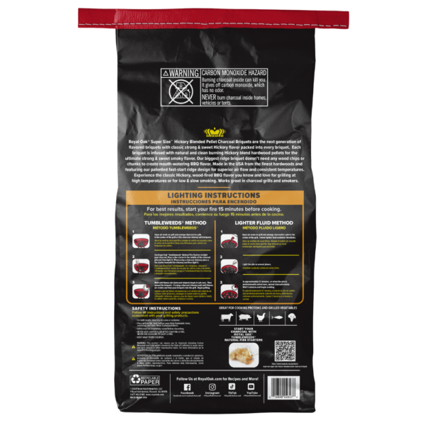 Royal Oak® Super Size™ Hickory Pellet Infused Charcoal Briquets