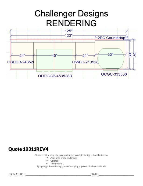 Challenger Design Custom Outdoor Kitchen Quote 10311Rev4