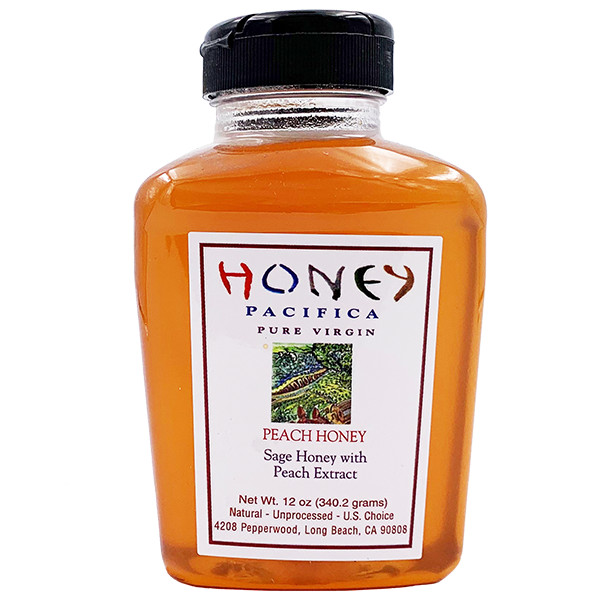 Pacifica Peach Flavored Honey 12 oz. - The Kansas City BBQ Store