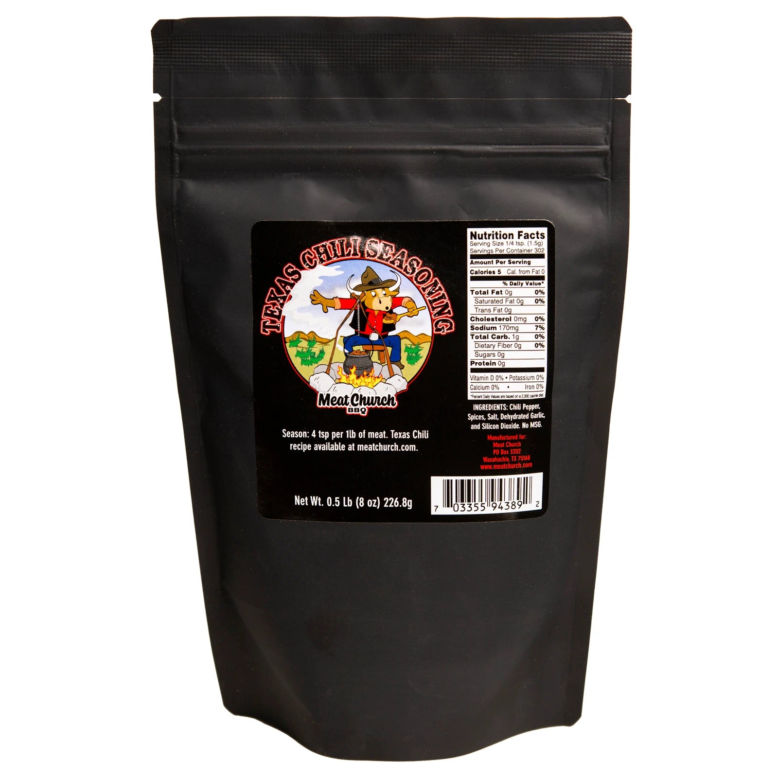 Meat Church Texas Chili Seasoning - Gluten & MSG Free