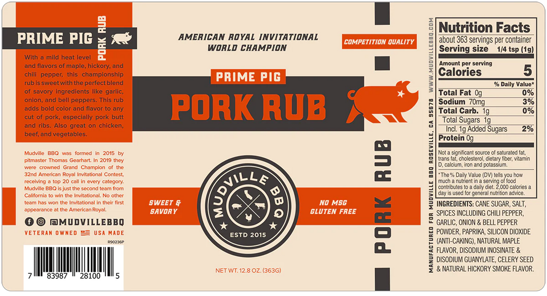 Mudville BBQ Prime Pig Pork Rub