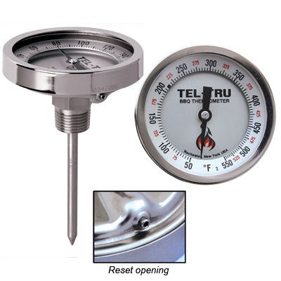Tel-Tru BQ300R Thermometer, 3" aluminum dial, 4" stem (Calibration Adjustable)